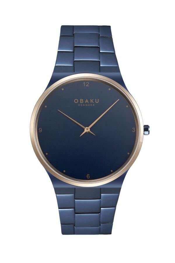 Obaku Denmark V305GXSLSL Quartz Çelik Lacivert Safir Cam 42 mm Erkek Kol Saati