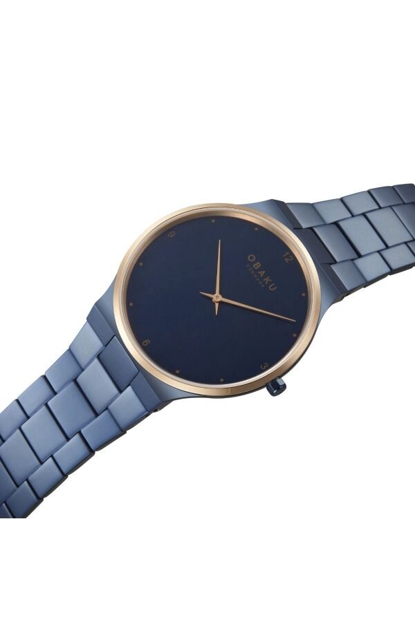 Obaku Denmark V305GXSLSL Quartz Çelik Lacivert Safir Cam 42 mm Erkek Kol Saati