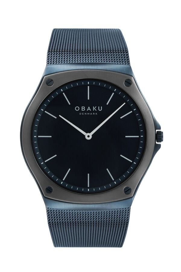 Obaku Denmark V316GXYLML Quartz Hasır Kordon Lacivert Safir Cam 40 mm Erkek Kol Saati