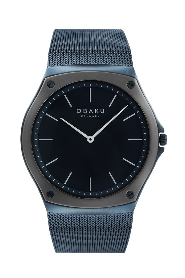 Obaku Denmark V316GXYLML Quartz Hasır Kordon Lacivert Safir Cam 40 mm Erkek Kol Saati