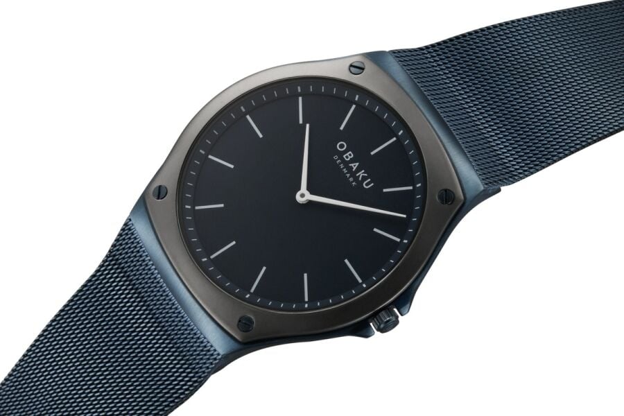 Obaku Denmark V316GXYLML Quartz Hasır Kordon Lacivert Safir Cam 40 mm Erkek Kol Saati