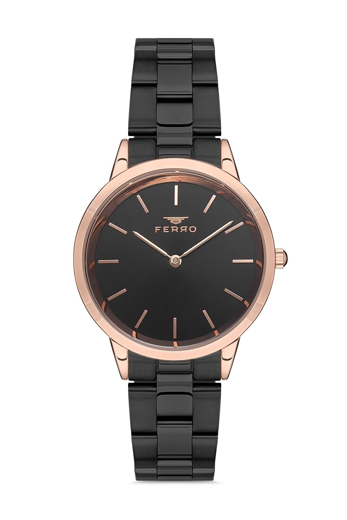 Ferro F21124a-r Quartz Çelik Siyah 35 mm Kadın Kol Saati