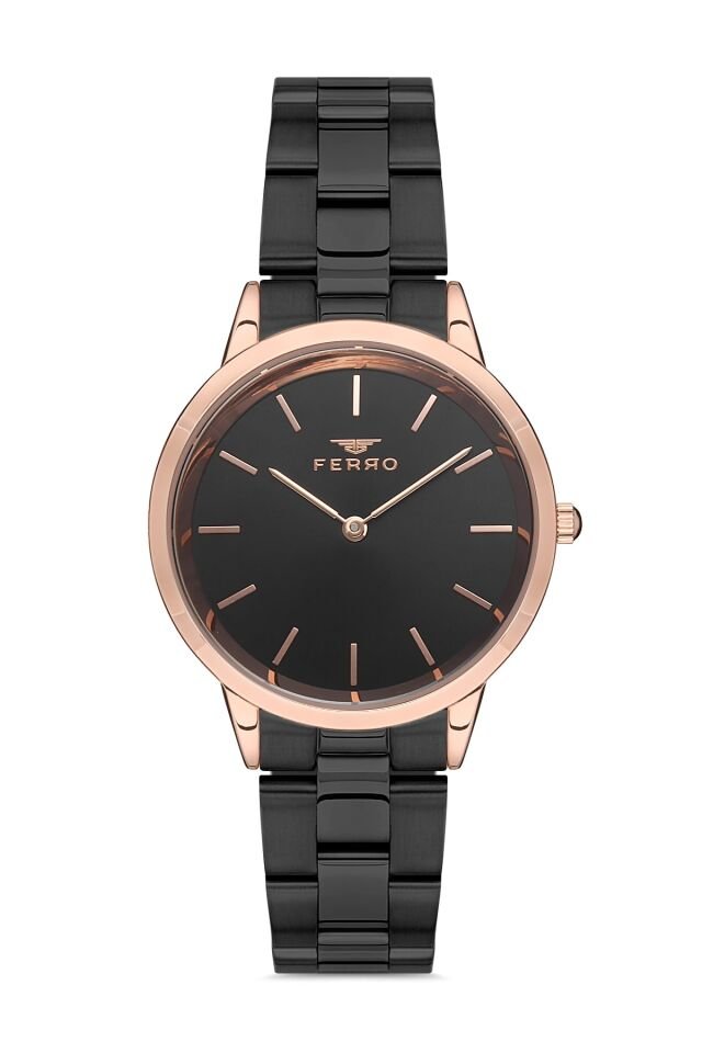 Ferro F21124a-r Quartz Çelik Siyah 35 mm Kadın Kol Saati