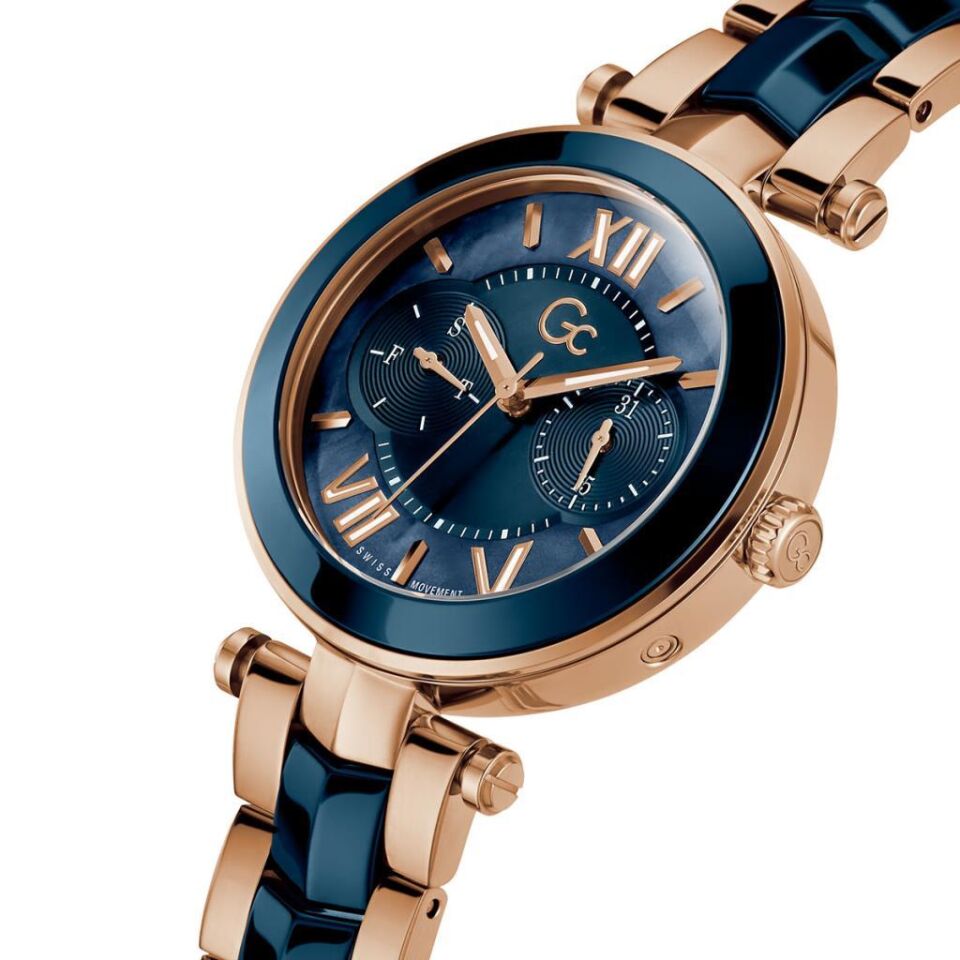 Gc GCY92006L7MF Quartz Çelik Rose Gold/Mavi 36 mm Kadın Kol Saati
