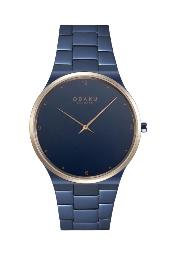 Obaku Denmark V305GXSLSL Quartz Çelik Lacivert Safir Cam 42 mm Erkek Kol Saati