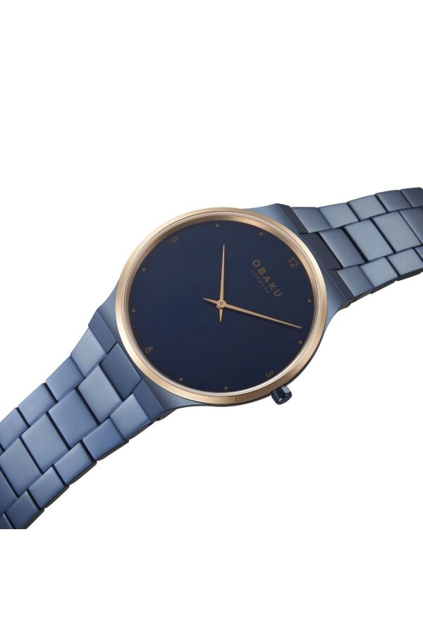 Obaku Denmark V305GXSLSL Quartz Çelik Lacivert Safir Cam 42 mm Erkek Kol Saati