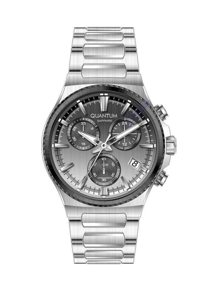 Quantum PWG1195.360 Quartz Çelik Gri Siyah Kadran Safir Cam 10 ATM 41 mm Erkek Kol Saati