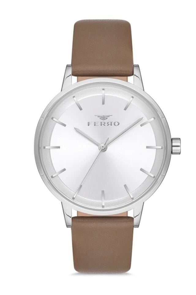 Ferro F21123B-K2 Quartz Deri Kahverengi 36 mm Kadın Kol Saati