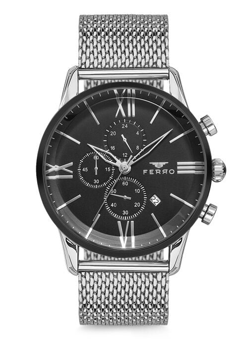 Ferro 46 mm Gümüş Hasır Kordon Erkek Kol Saati FM1536C-J FM1536C-J