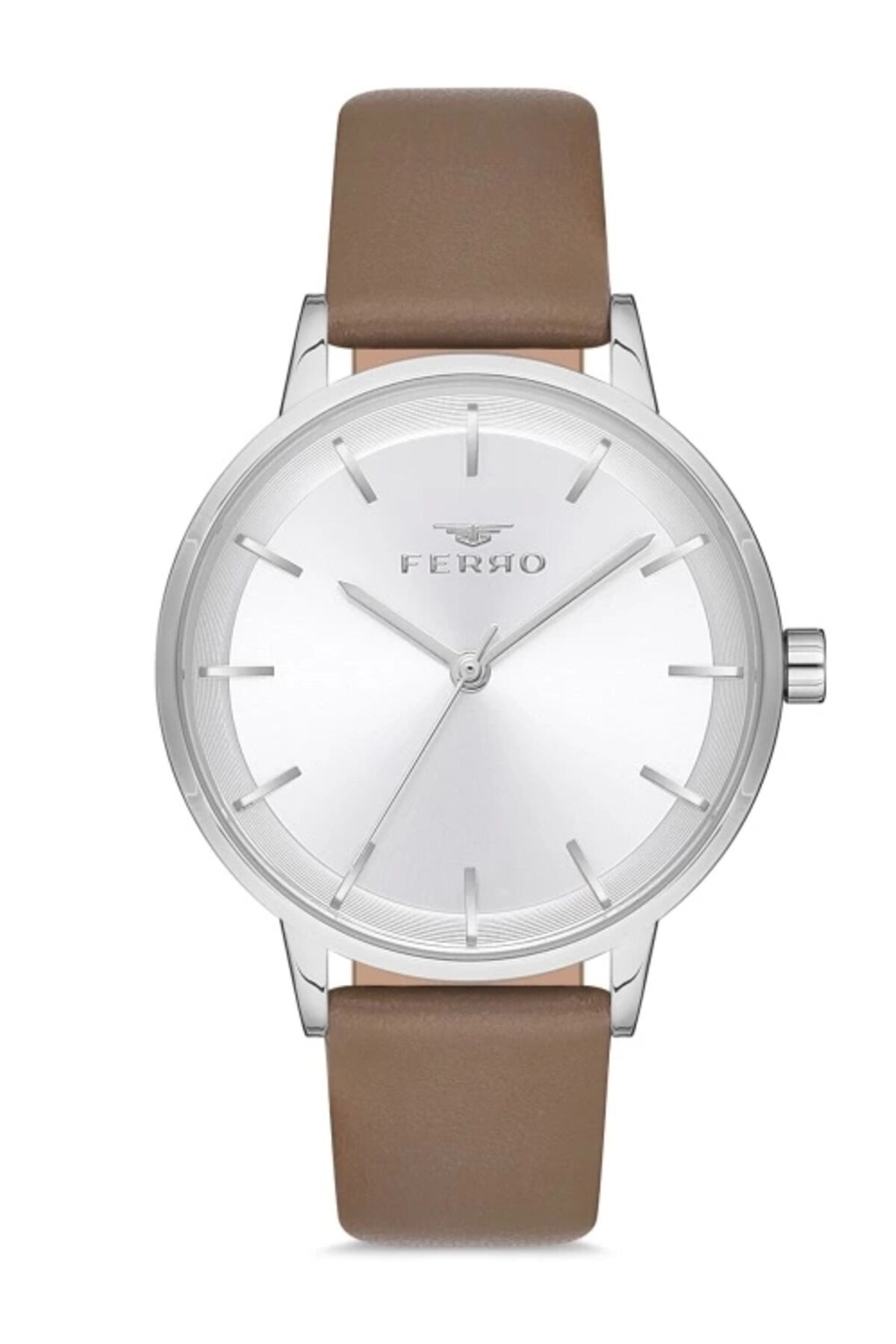 Ferro F21123B-K2 Quartz Deri Kahverengi 36 mm Kadın Kol Saati
