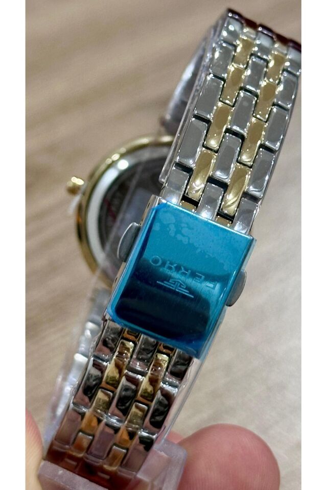 Ferro FL21331A-D6 Quartz Çelik Altın/Gri Yeşil Kadran 34 mm Kadın Kol Saati