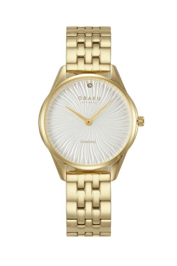 Obaku Denmark V297LXGISG Quartz Çelik Altın Rengi Beyaz Kadran 32 mm Kadın Kol Saati