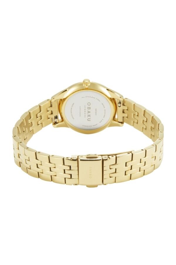 Obaku Denmark V297LXGISG Quartz Çelik Altın Rengi Beyaz Kadran 32 mm Kadın Kol Saati