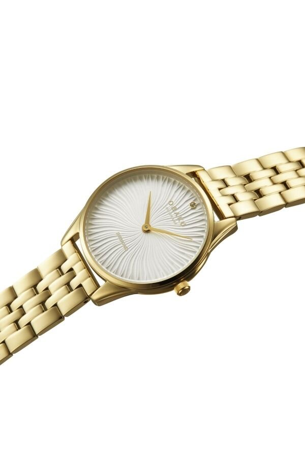 Obaku Denmark V297LXGISG Quartz Çelik Altın Rengi Beyaz Kadran 32 mm Kadın Kol Saati