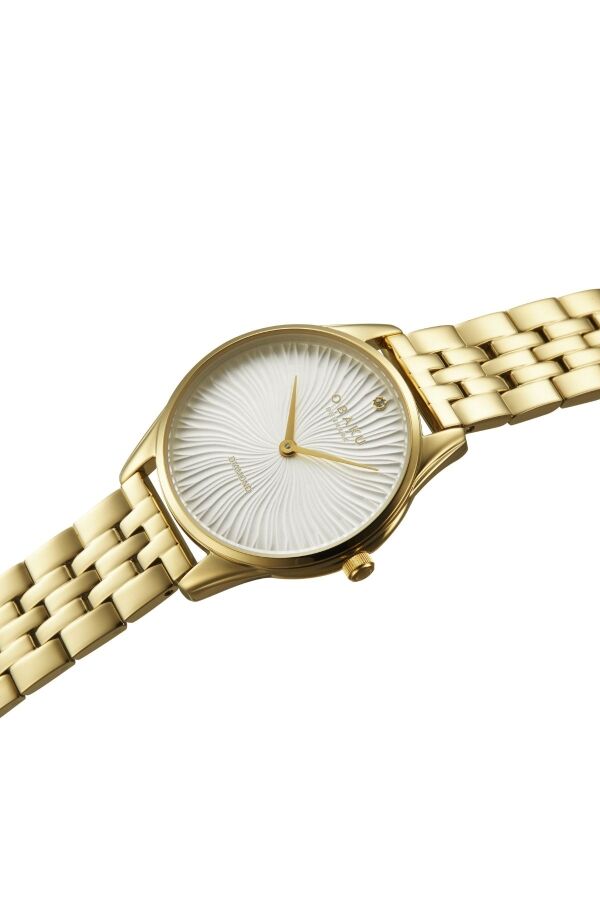 Obaku Denmark V297LXGISG Quartz Çelik Altın Rengi Beyaz Kadran 32 mm Kadın Kol Saati