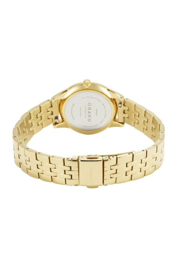 Obaku Denmark V297LXGISG Quartz Çelik Altın Rengi Beyaz Kadran 32 mm Kadın Kol Saati