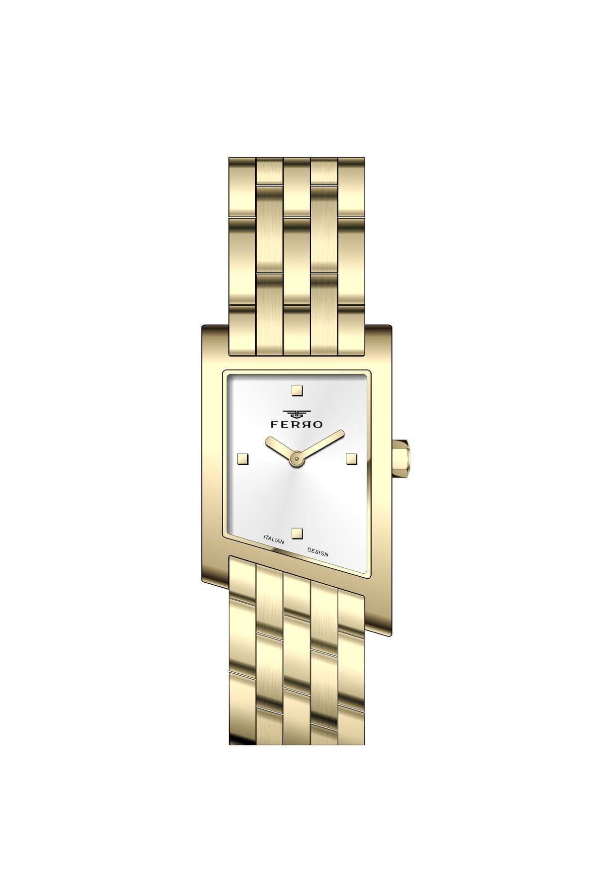 Ferro Sarı Çelik Kordon Kadın Kol Saati FL21771AWT-B 3ATM Su Geçirmez 2 Yıl Garantili HediyePaketli