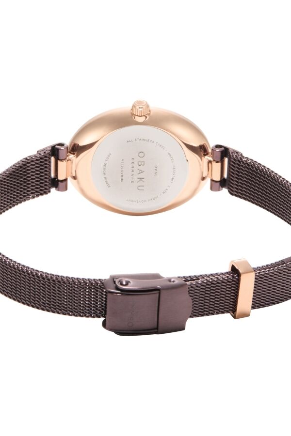 Obaku Denmark V312LXVNMN Quartz Hasır Kordon Kahverengi 24 mm Kadın Kol Saati
