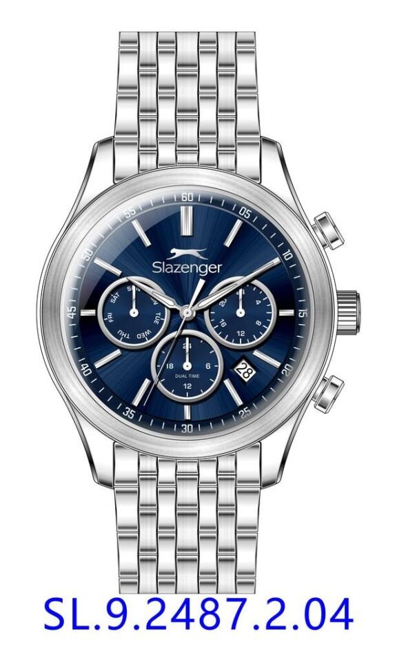 Slazenger SL.09.2487.2.04 Quartz Çelik Gri Lacivert Kadran 41 mm Erkek Kol Saati