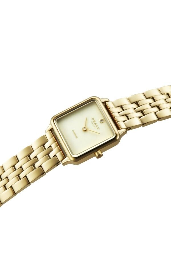Obaku Denmark V301LXGGSG Quartz Çelik Altın Rengi Beyaz Kadran Safir Cam 23 mm Kadın Kol Saati