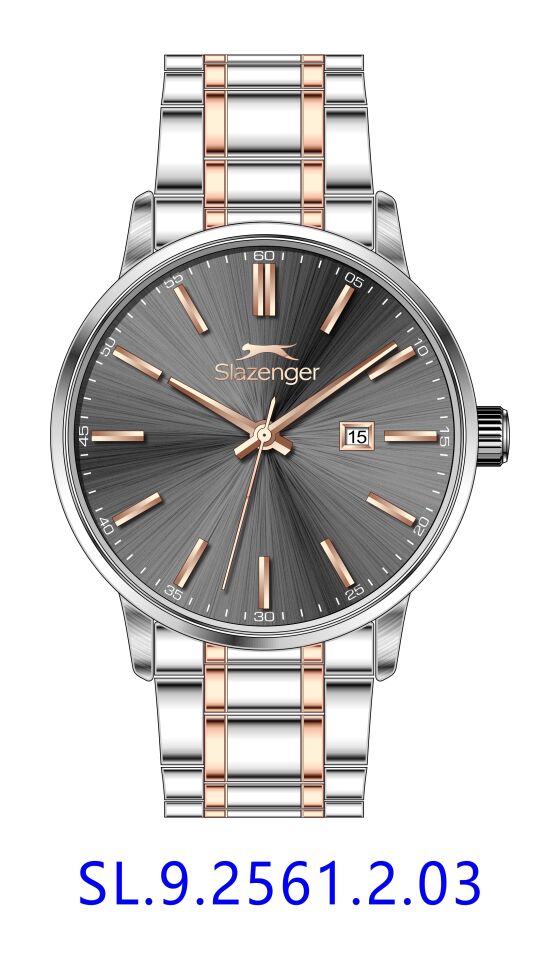 Slazenger SL.09.2561.2.03 Quartz Çelik Rose Gri 43 mm Erkek Kol Saati