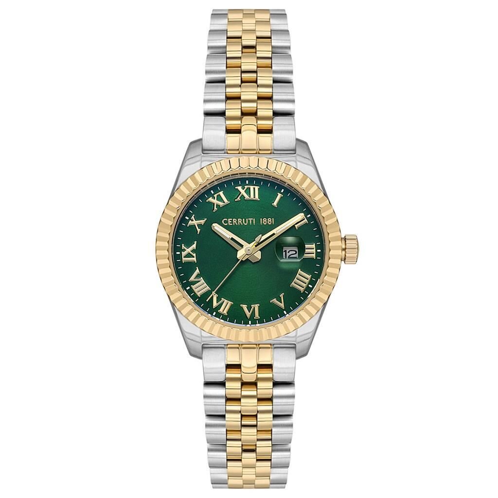 CERRUTI 1881 CIWLG0037903 Quartz Çelik Altın/Gri Yeşil Kadran 31 mm Kadın Kol Saati