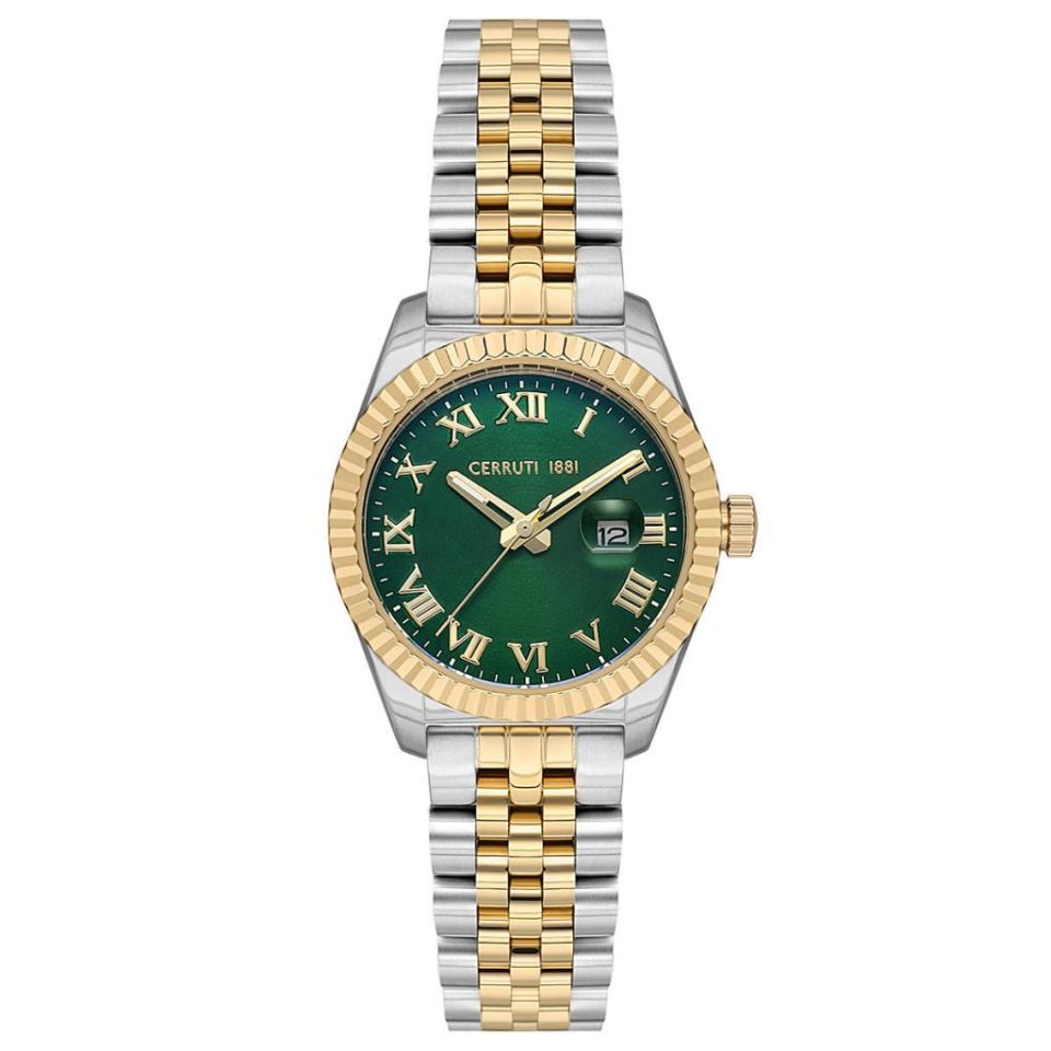 CERRUTI 1881 CIWLG0037903 Quartz Çelik Altın/Gri Yeşil Kadran 31 mm Kadın Kol Saati