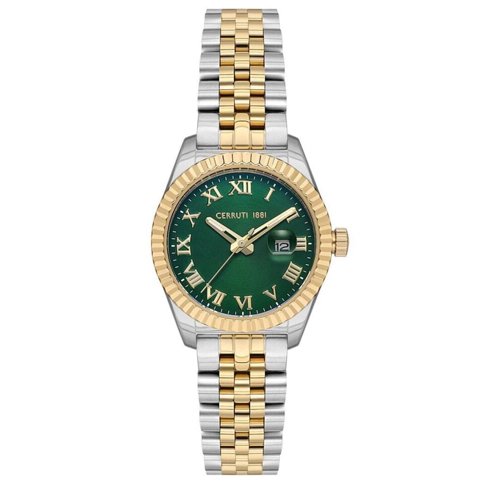 CERRUTI 1881 CIWLG0037903 Quartz Çelik Altın/Gri Yeşil Kadran 31 mm Kadın Kol Saati