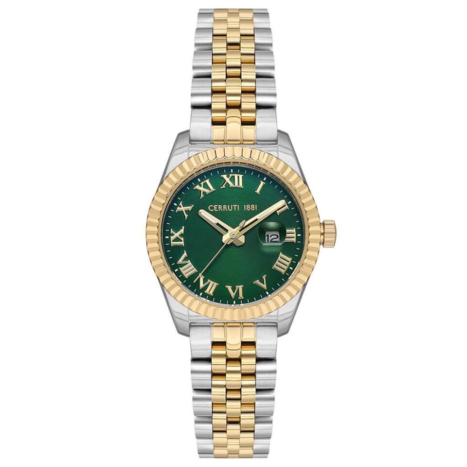 CERRUTI 1881 CIWLG0037903 Quartz Çelik Altın/Gri Yeşil Kadran 31 mm Kadın Kol Saati