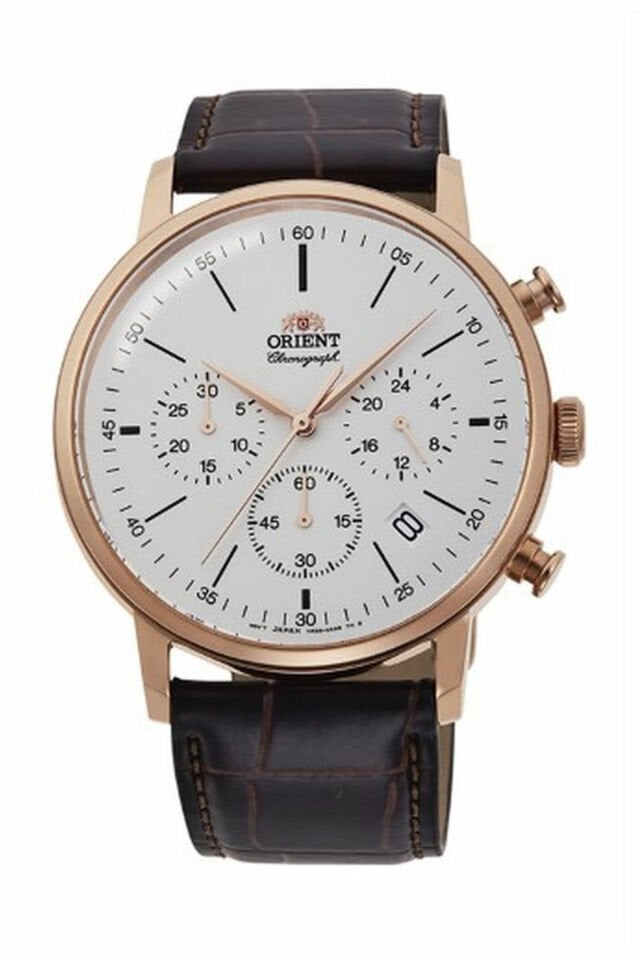 Orient RA-KV0403S10B Quartz Deri Kahverengi Beyaz Kadran 42 mm Erkek Kol Saati