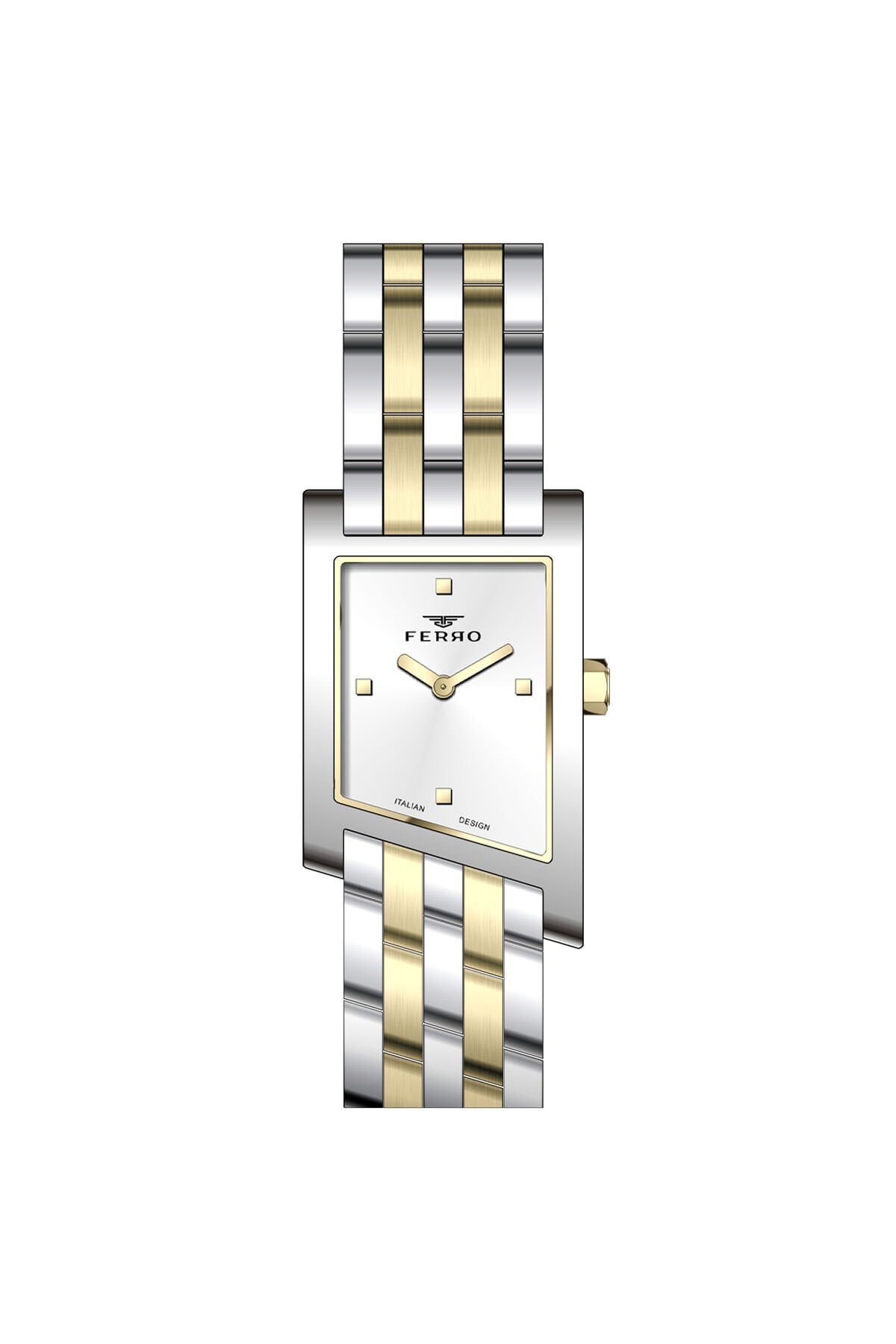 Ferro Sarı ve Gümüş Çelik Kordon Kadın Kol Saati FL21771AWT-D 3ATM Su Geçirmez 2 Yıl Garantili
