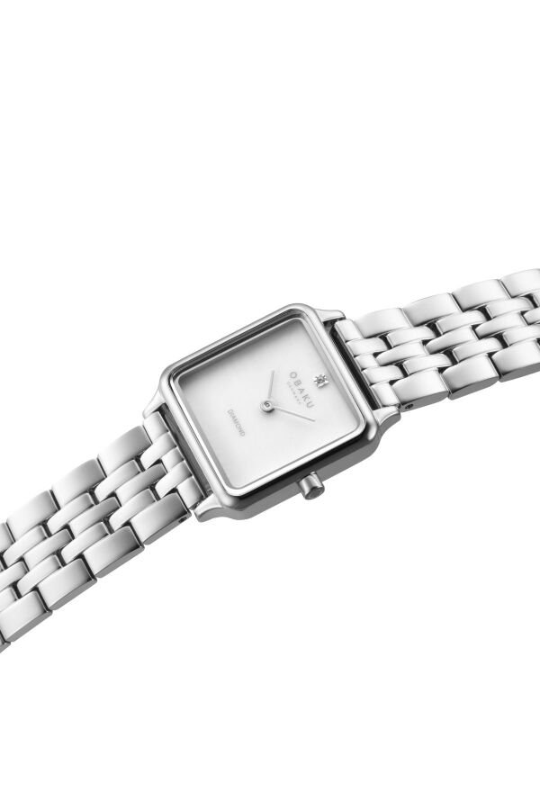 Obaku Denmark V301LXCWSC Quartz Çelik Gri Beyaz Kadran Safir Cam 23 mm Kadın Kol Saati