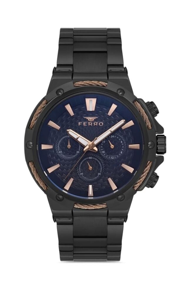 Ferro FM31168A-R Quartz Çelik Siyah 47 mm Erkek Kol Saati