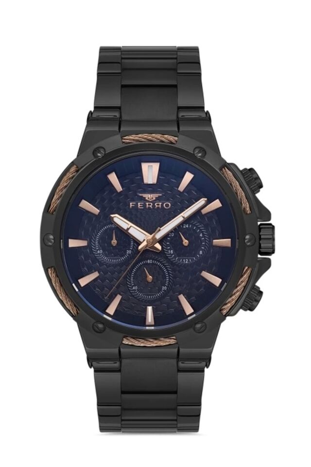 Ferro FM31168A-R Quartz Çelik Siyah 47 mm Erkek Kol Saati