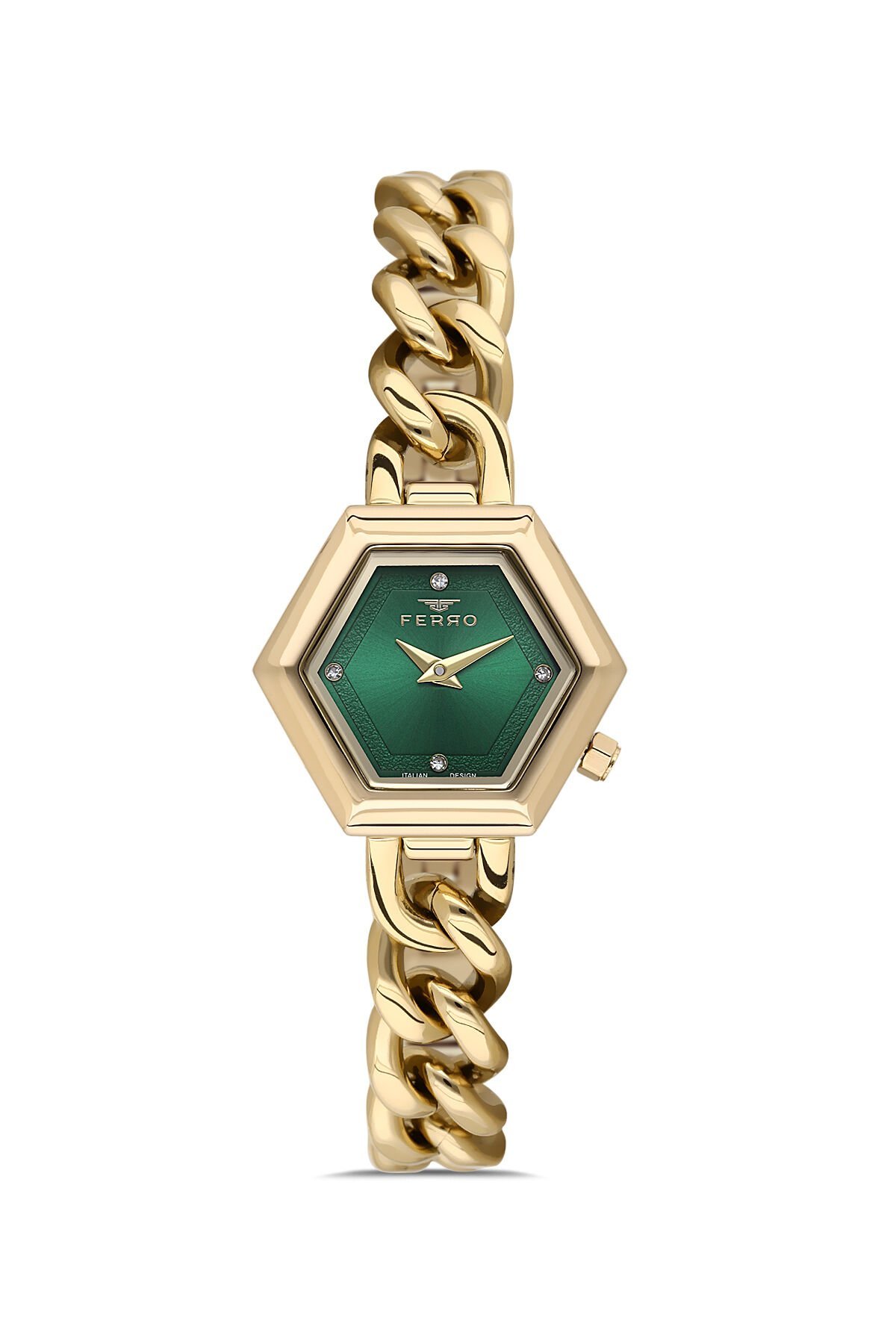 Ferro Sarı Çelik Kordon Kadın Kol Saati FL40144A-B6 3ATM Su Geçirmez 2 Yıl Garantili HediyePaketli