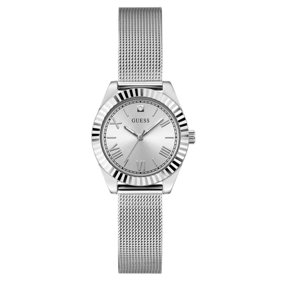 Guess GUGW0842L1 Quartz Çelik Hasır Gri 30 mm Pırlantalı Kadın Kol Saati