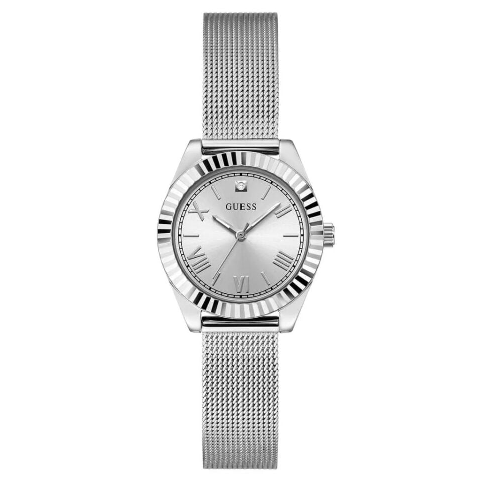 Guess GUGW0842L1 Quartz Çelik Hasır Gri 30 mm Pırlantalı Kadın Kol Saati