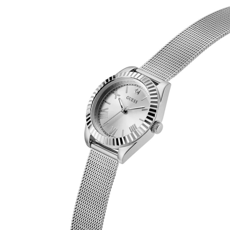 Guess GUGW0842L1 Quartz Çelik Hasır Gri 30 mm Pırlantalı Kadın Kol Saati
