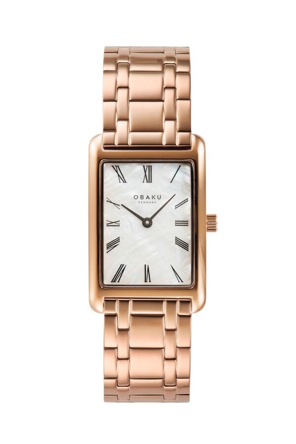 Obaku Denmark V311LXVWSV Quartz Çelik Rose Beyaz Kadran 24 mm Kadın Kol Saati