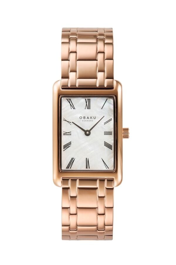 Obaku Denmark V311LXVWSV Quartz Çelik Rose Beyaz Kadran 24 mm Kadın Kol Saati