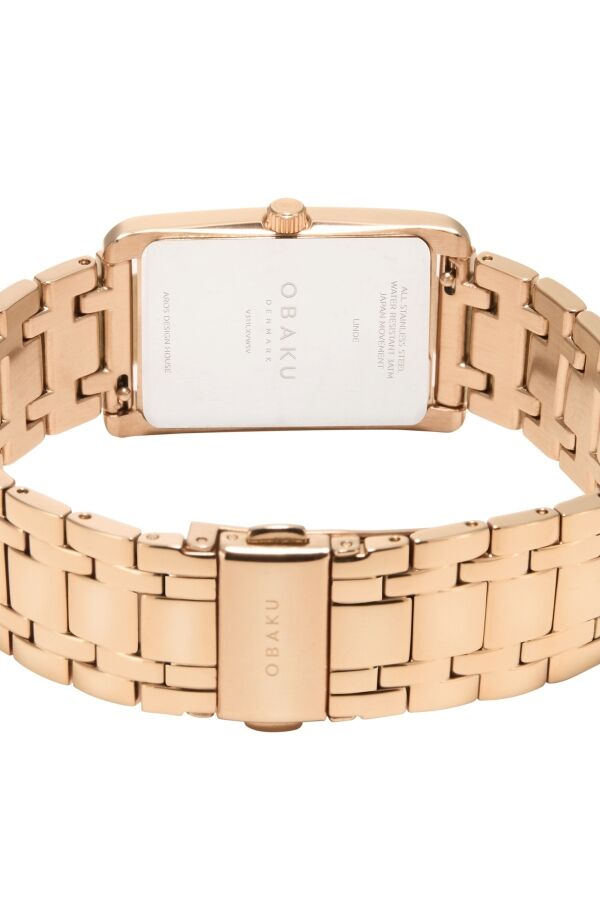 Obaku Denmark V311LXVWSV Quartz Çelik Rose Beyaz Kadran 24 mm Kadın Kol Saati