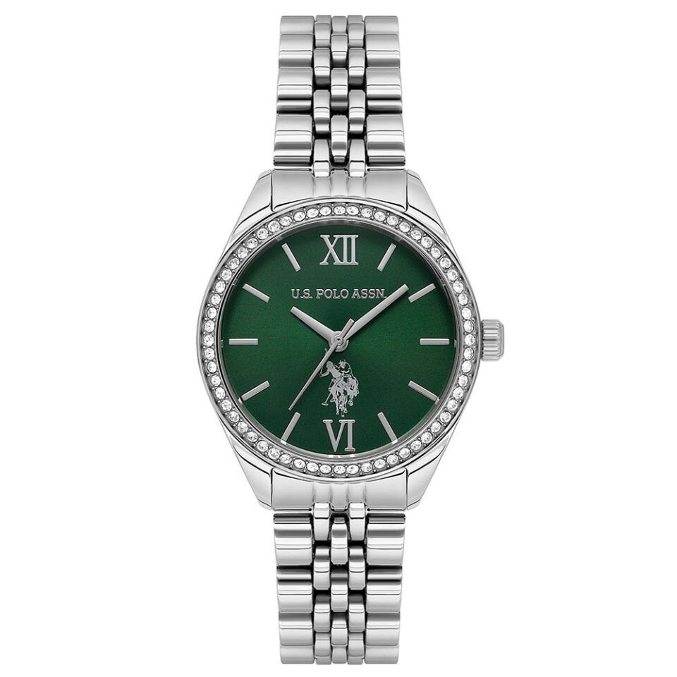 U.s. Polo Assn. USPA2085-04 Quartz Çelik Gri Yeşil Kadran 30 mm Kadın Kol Saati