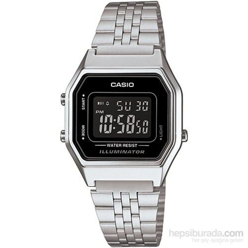 Casio LA680WA-1BDF Retro Quartz Çelik Gri Siyah Kadran 29 mm Kadın Kol Saati