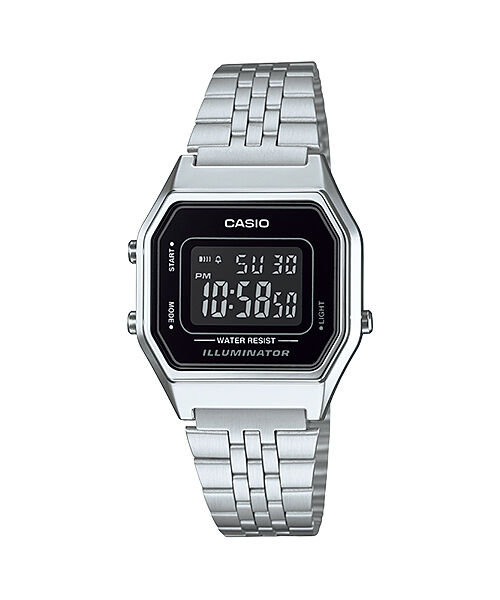 Casio LA680WA-1BDF Retro Quartz Çelik Gri Siyah Kadran 29 mm Kadın Kol Saati