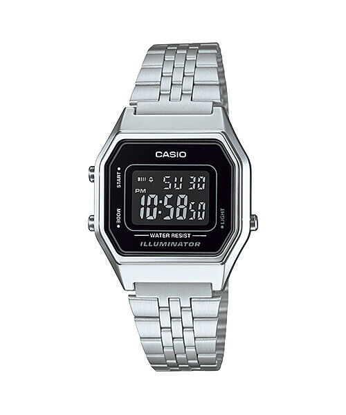 Casio LA680WA-1BDF Retro Quartz Çelik Gri Siyah Kadran 29 mm Kadın Kol Saati