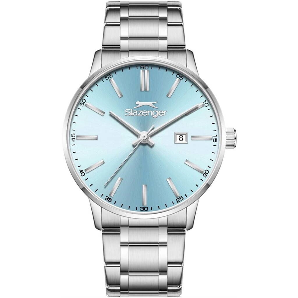 Slazenger SL.09.2561.2.02 Quartz Çelik Gri Mavi Kadran 43 mm Erkek Kol Saati