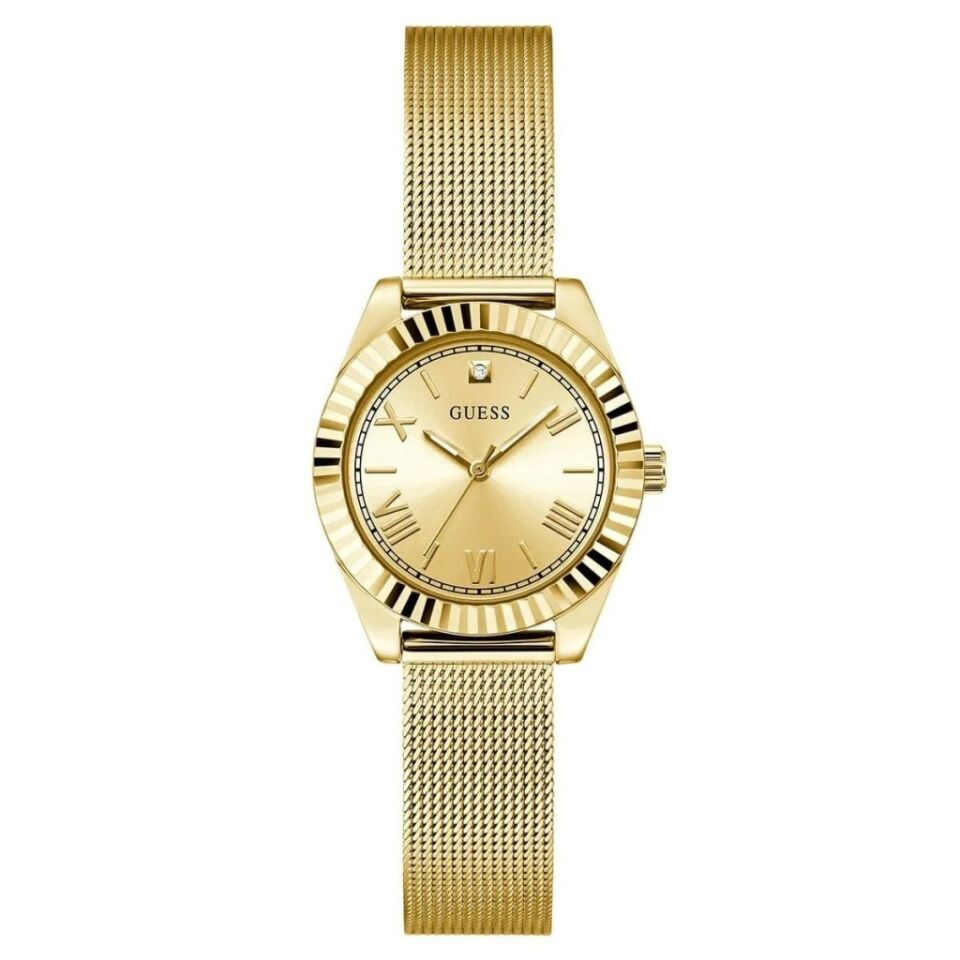 Guess GUGW0842L2 Quartz Çelik Hasır Altın Rengi 30 mm Pırlantalı Kadın Kol Saati