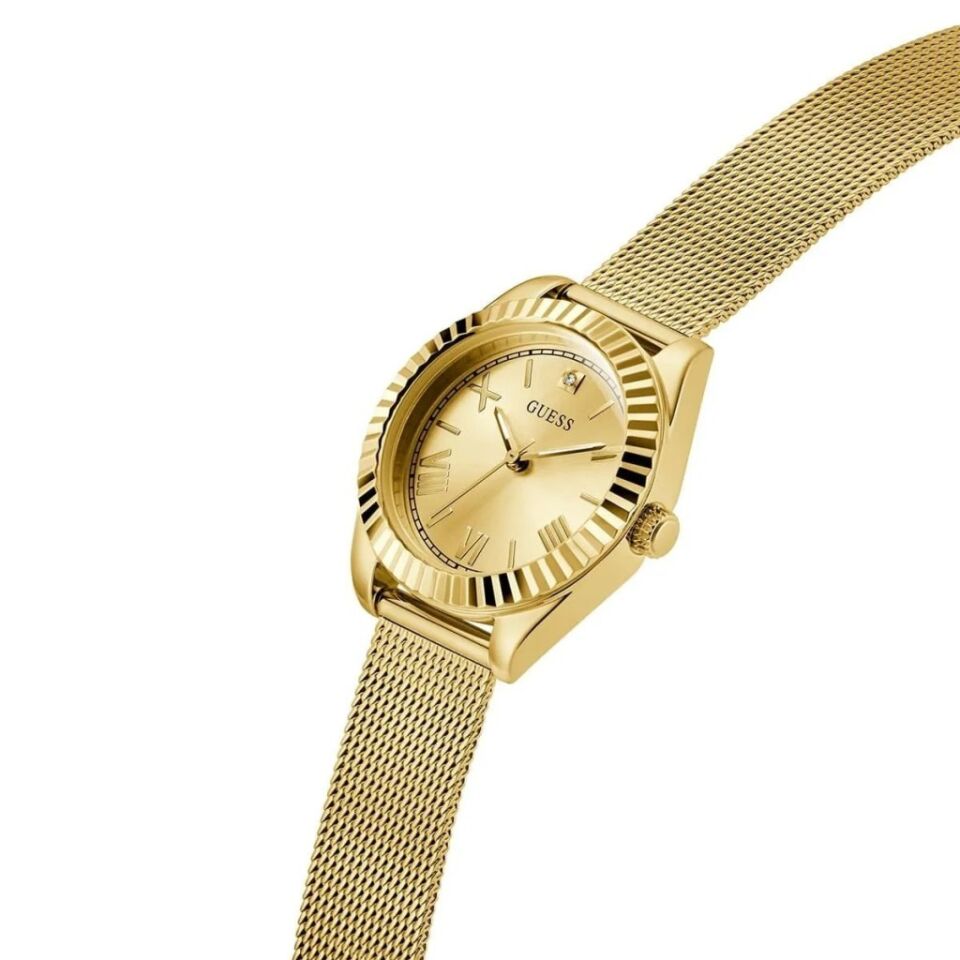 Guess GUGW0842L2 Quartz Çelik Hasır Altın Rengi 30 mm Pırlantalı Kadın Kol Saati