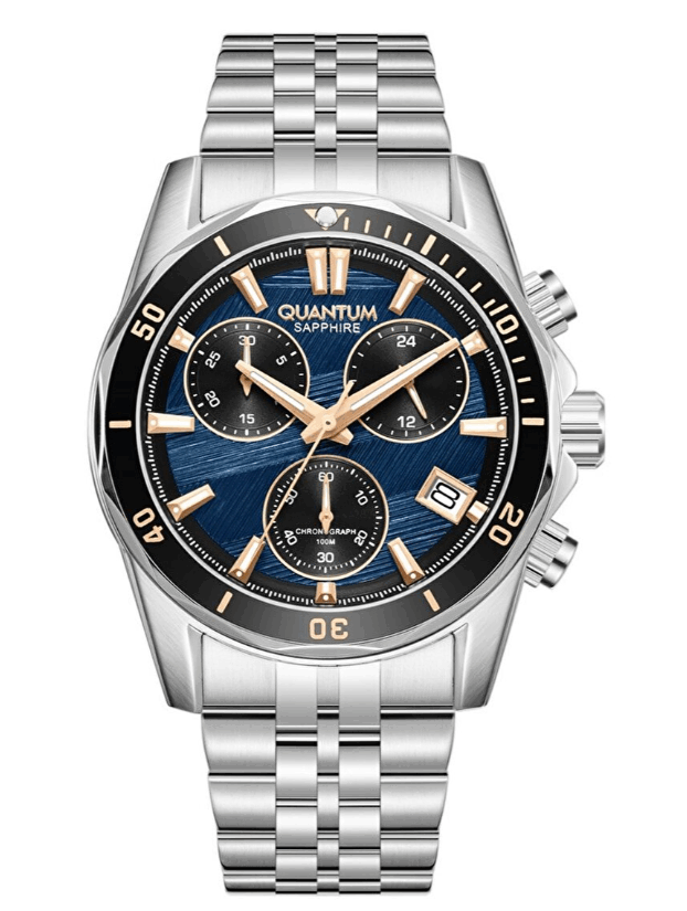 Quantum PWG1234B.590 Quartz Çelik Gri Safir 10 ATM 42 mm Erkek Kol Saati