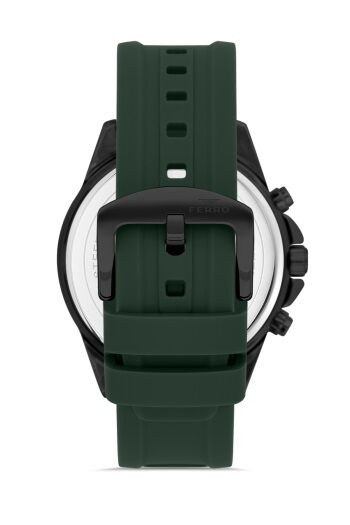 Ferro Yeşil Silikon Kordon Erkek Kol Saati FM31359D-ZJ2 Fonksiyonları Aktif 3 ATM Su Geçirmez